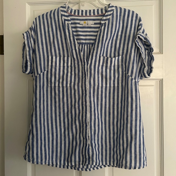Boden Blue and White Striped Blouse - Picture 1 of 5